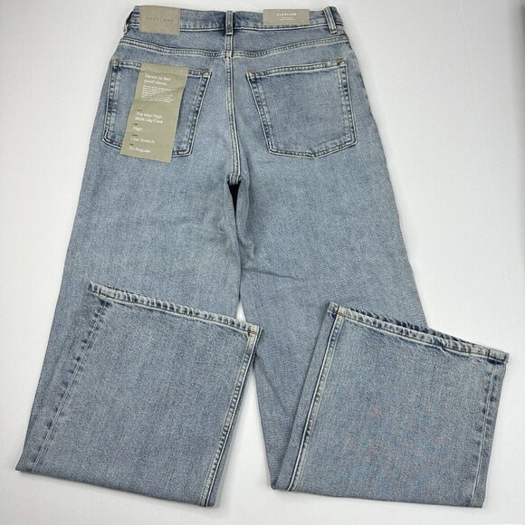 Everlane‎ Women's NWT Light Blue The Way-High Wide Leg Flare Jean W30/L29.25 - Picture 4 of 13
